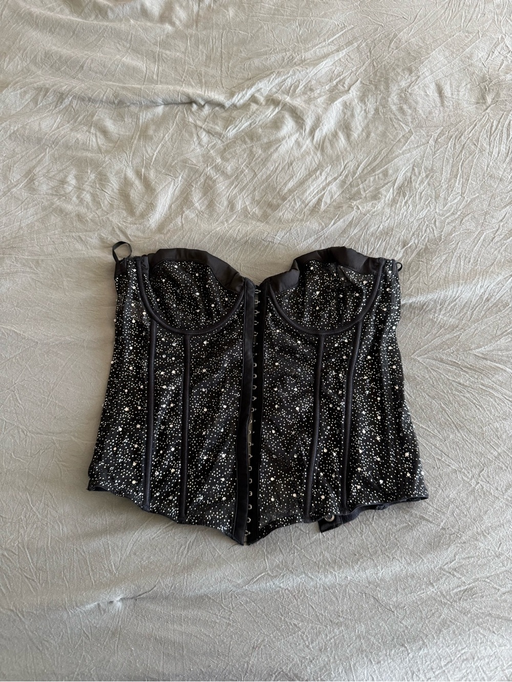 Forever 21 Black Sequin Bustier Corset Top